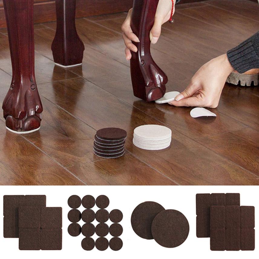 Self Adhesive Felt Chair Leg Protectors Chair Pad Furniture Feet Mute Chair Stoppers Anti-Slip Pad Round Table Foot Caps for Leg