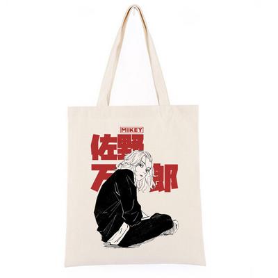 Tokyo Revengers Mikey Omuz Alışveriş Çantası Pamuk Anime Kanvas Tote Alışveriş Çantası Büyük Kore Vintage Çanta Kadın