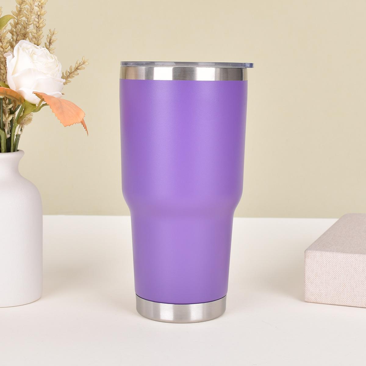 Stahl Sprühauto Tasse Outdoor Tragbar Großer Deckel Thermoskanne Großer Deckel Begleitende Eis Bully Tasse Langlebig Langlebig Nützlich 30oz