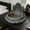Gotische Kasteel Sieradenbakje Donkere Middeleeuwse Stijl PLA Decoratiebakje met Gedetailleerd Beeldhouwwerk & Boogontwerp Multifunctionele Organizer voor Ringen