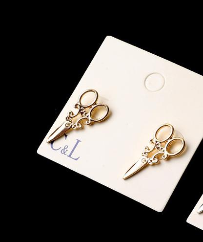 2020 New Hot Retro Fashion Personality Earrings Female Small Scissors Hot Zirconwholesale Gift