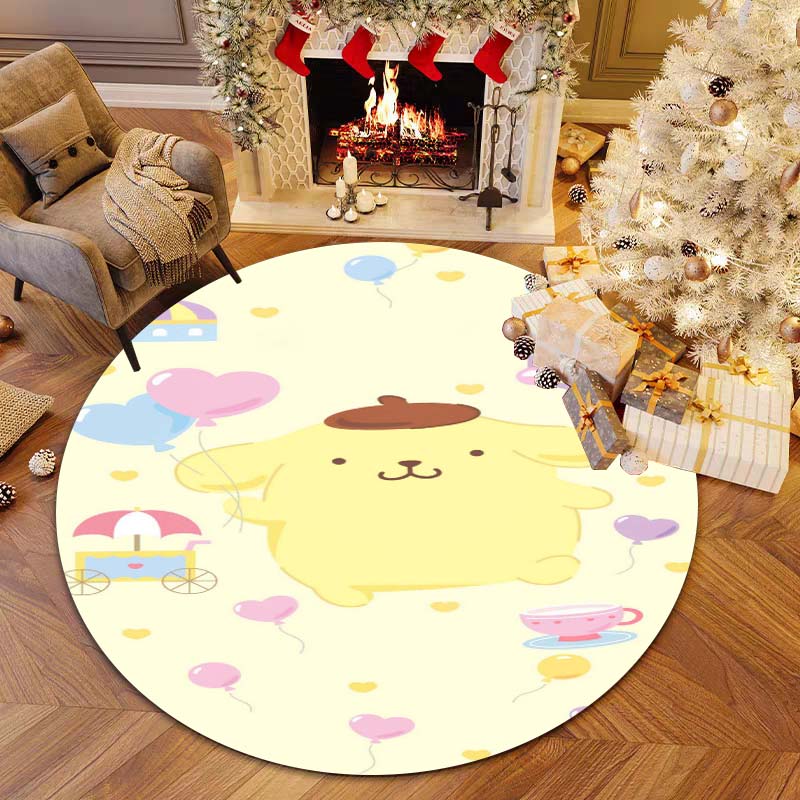 

Pom Pom Purin Cartoon Circular Carpets Can Be Used To Decorate Living Rooms, Bedrooms, Sofas, and Game Rooms; 80cm