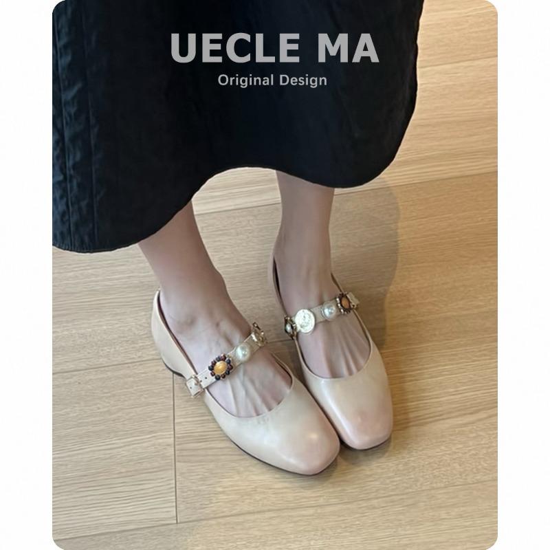 Super soft lambskin~ retro single shoes women's thick heel new models are beautiful and not tired shoes medium heel Mary Jane shoes