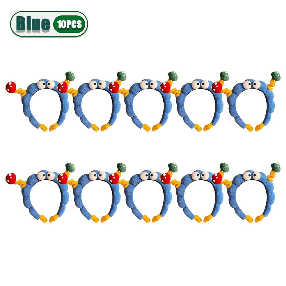 1-20PCS Cute Sponge Headband Twisted Funny Cartoon Plush Big Eye Mushroom Hairband Cute Headwear Big Eyes Hair Hoop Y2k