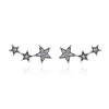 WOSTU Silver Earrings Real 925 Sterling Silver Asymmetrical Heart Hoop Earrings for Women Fashion Silver Earring Jewelry Gift