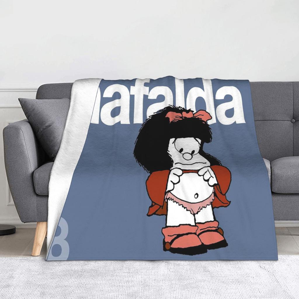 Mafaldas blankets Kawaii Cute Amine Flannel Funny Warm Throw blanket for Bedspread Summer