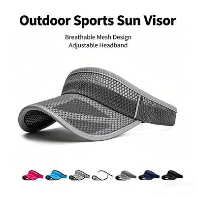 Visiera Parasole Traspirante in Rete per Uomo Donna, Cappellino Sportivo Regolabile con Protezione UV, Top Vuoto per Corsa Golf Tennis Outdoor