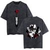2026 Black Clover Washed Vintage Tshirt Street Hiphop Anime Casual Cotton Summer Short Sleeve