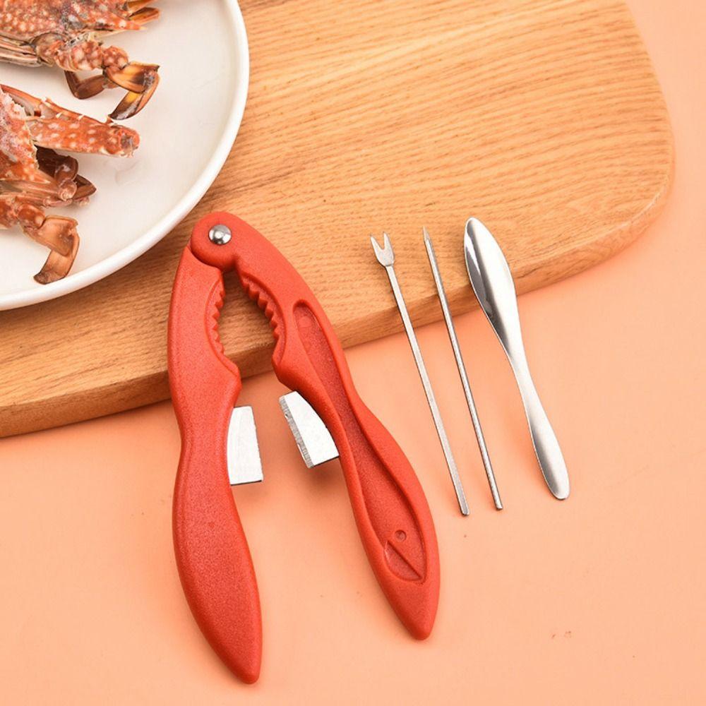 

4pcs Labor-saving Crab Cracker Kit Professional Crab Plier Crab Leg Fork Lobster Sheller Restaurant чёрный
