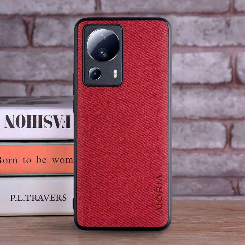 Hülle für Xiaomi 13 Lite 5G Coque Luxus Textil Leder Telefonhülle Funda für Xiaomi 13 Lite Hülle Capa