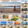 Natural Beach Zen Stone Canvas Painting Seascape Landscape Zen Balance Feng Shui Posters and Prints for Living Room Decor Quadro