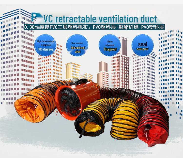 High-Temperature PVC Nylon Retractable Ventilation Duct for Mining and Tunnel Exhaust Fans