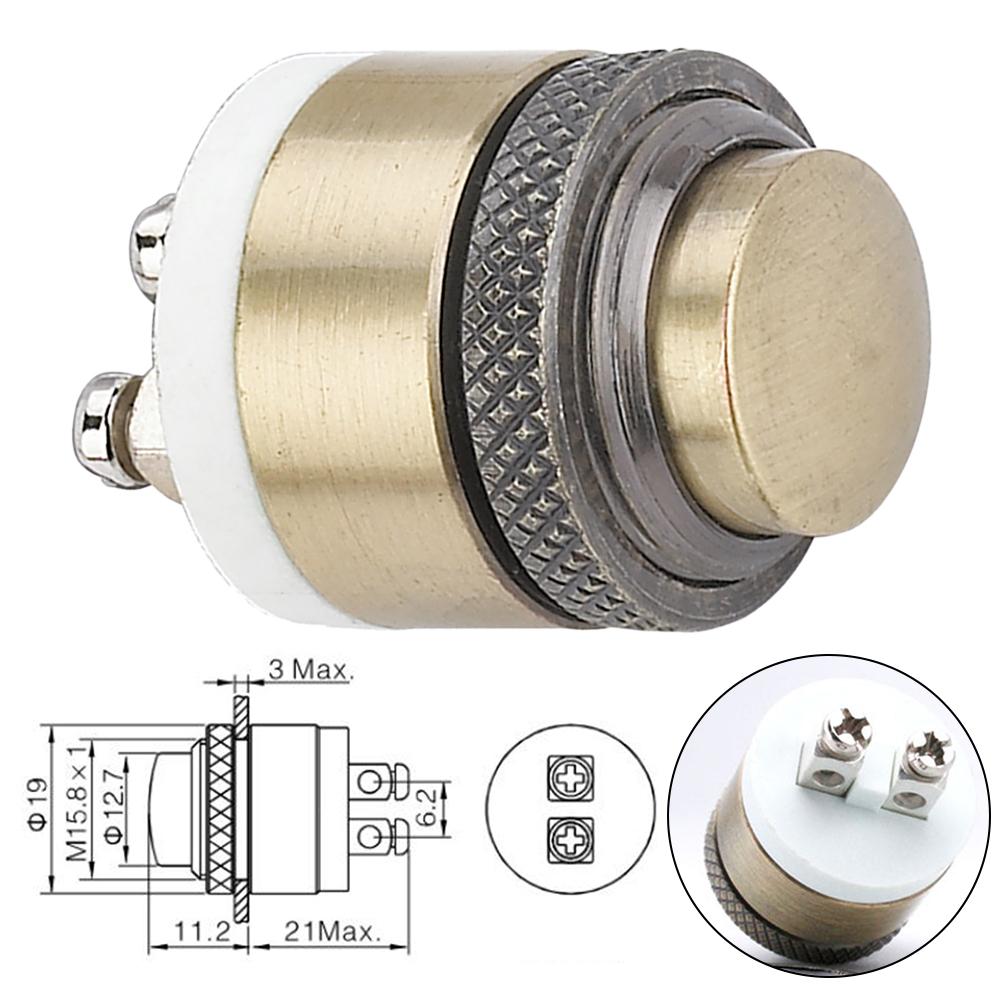 Outdoor Installation Brass Doorbell Button 36V DC Doorbell Switch Access Control Access Control Button 16mm Mounting Hole