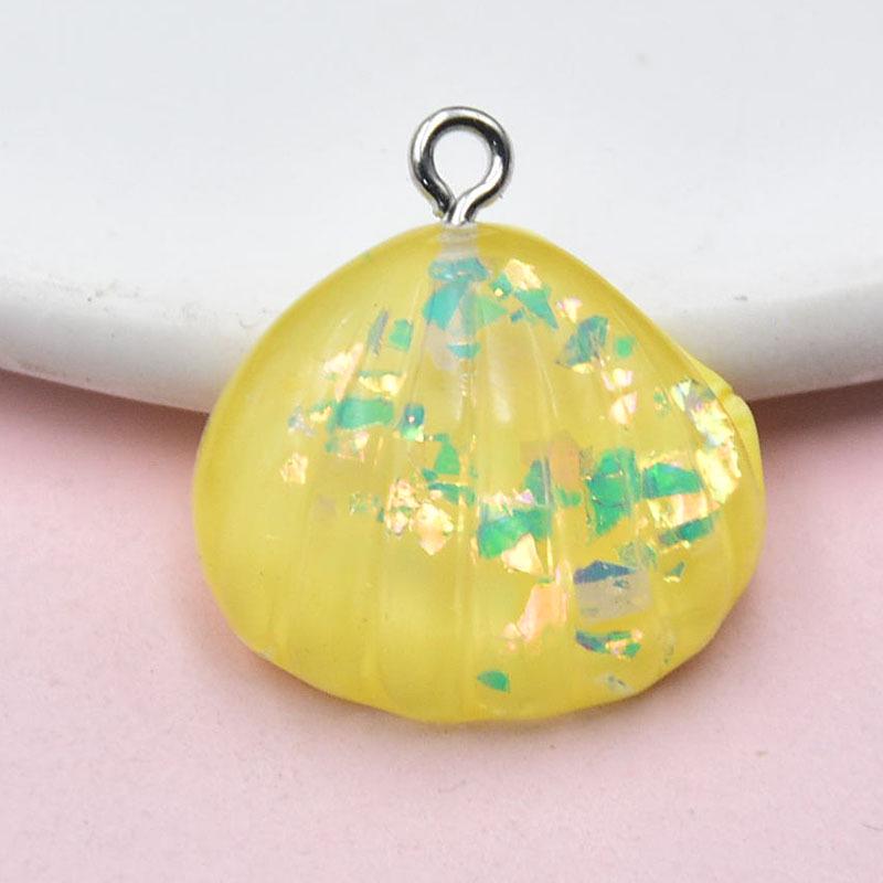 Jelly Resin Colorful Shell Earrings & Keychain Sequins Pendant - DIY Handmade Jewelry Accessories