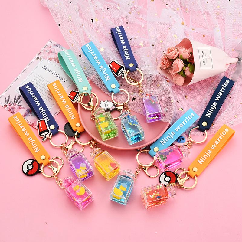 Creative Quicksand Little Yellow Duck Dinosaur Perfume Bottle Backpack Pendant Acrylic Accessory