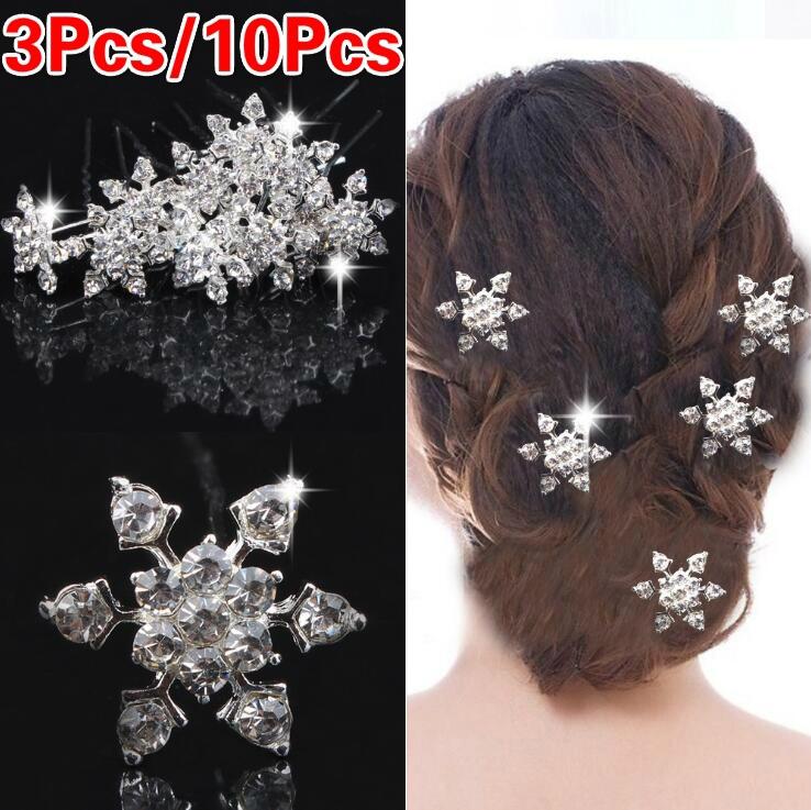 3Pcs/10Pcs Wedding Party Bridesmaid Hair Jewelry Bridal Bride Blue Crystal Spiral Hair Pin