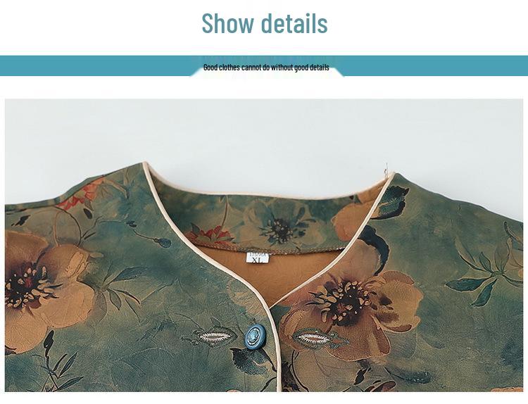 Plus Size Women's Mid-Sleeve Tang Suit Top & Pants Set - Stylish Spring/Autumn Chinese Style for Mom