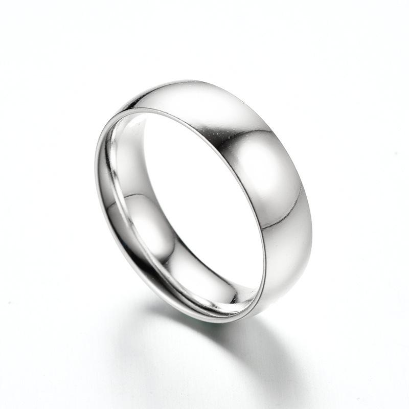 Stainless Steel & Titanium Steel Couple Rings - 4mm, 6mm, and 8mm Ball Arc Design