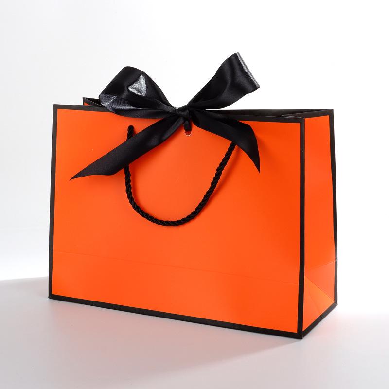 Handbag with Bow Ribbon - Gift, Shopping, and Makeup Paper Bag