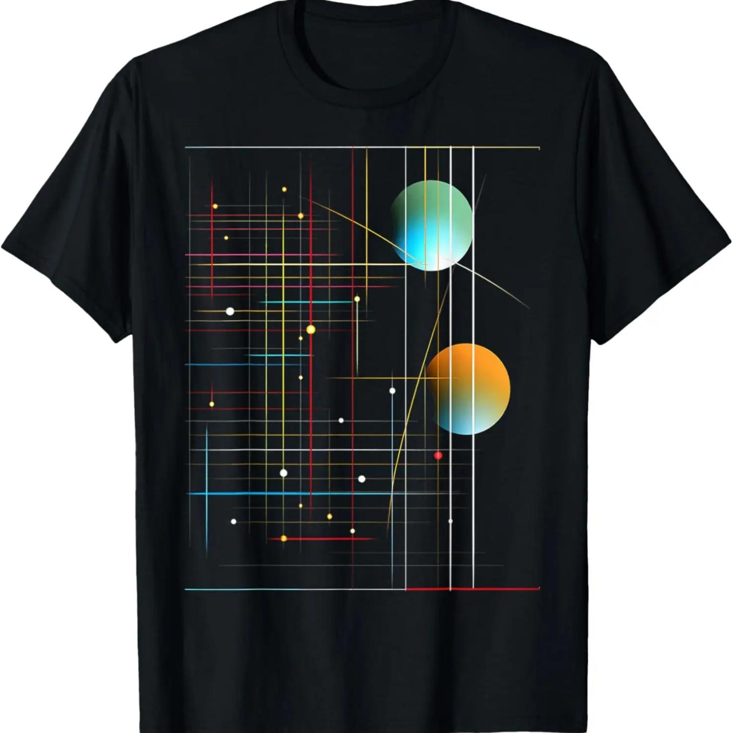 Planet Art Geometric Colorful Graphic Motif Planet T-Shirt S чёрный