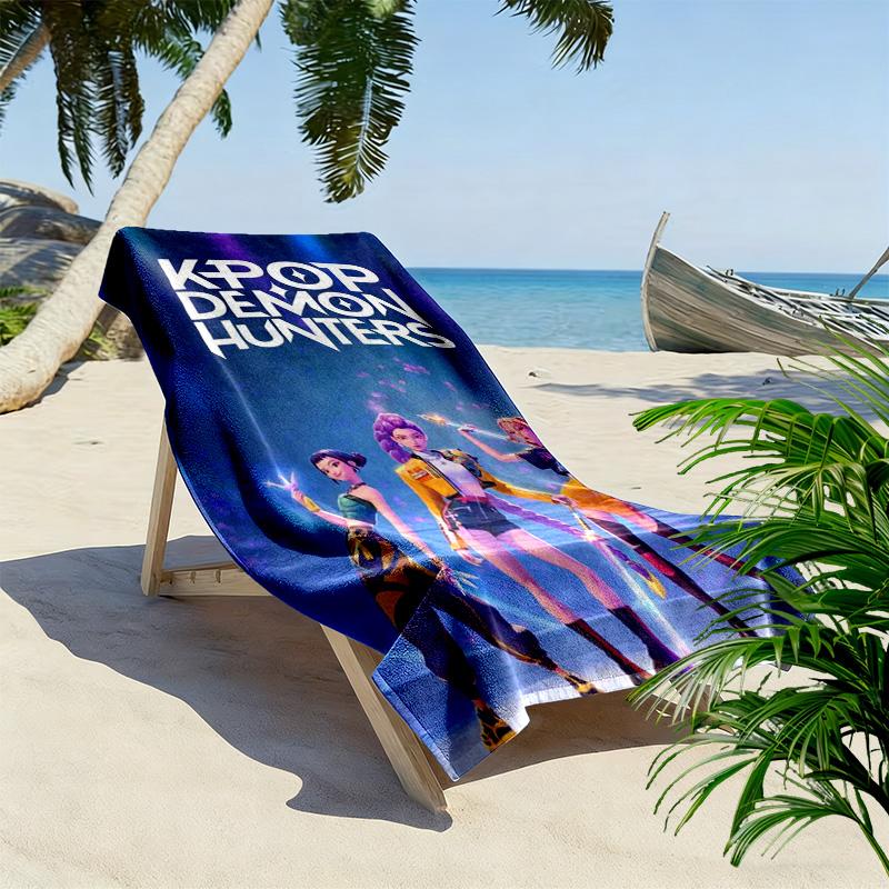 K-pop Demon Hunters: Huntrax Comeback beach towel soft Beach towel for vacation photos seaside swim Outdoor pool towel Comfort beach