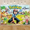 Cartoon Cute Kid Birthday Party Decorations Backdrop Pikachu Theme Photography Background Baby Shower Banner Photo Booth Props440