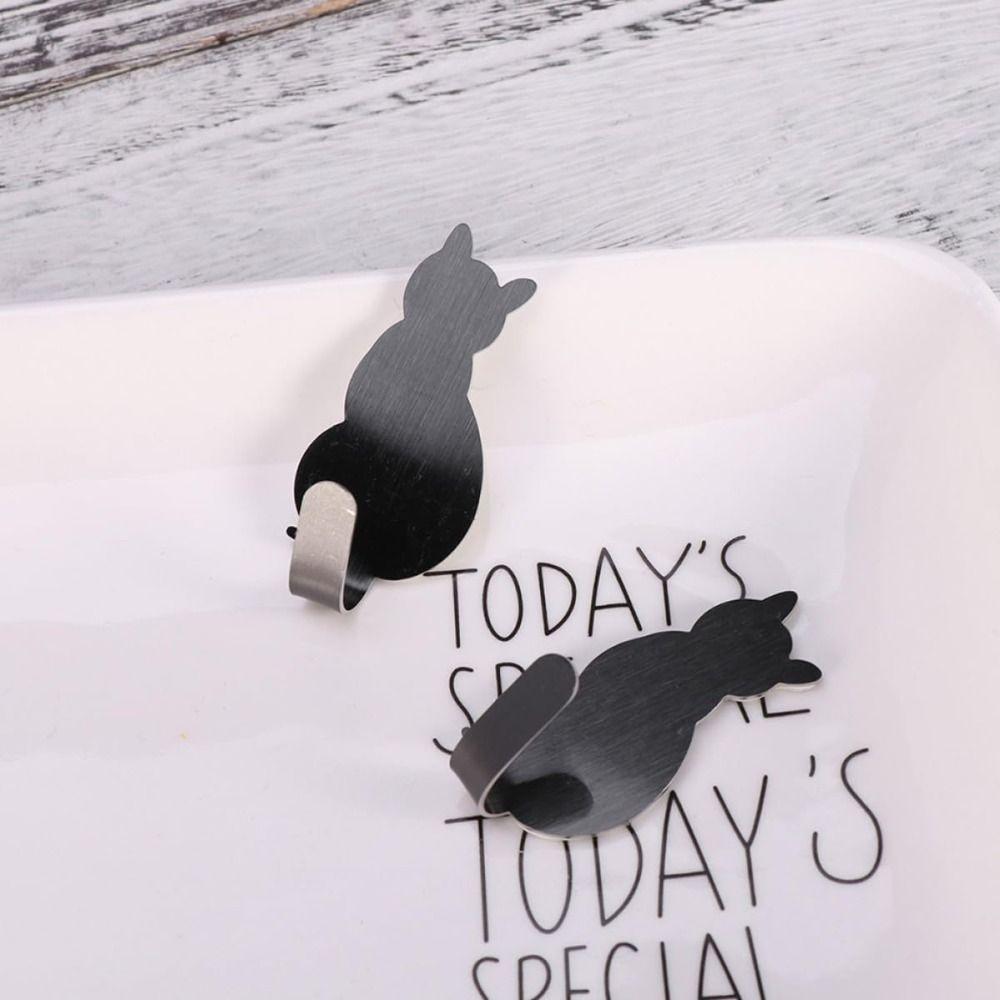 304 Stainless Steel Cat Hook Creative Cartoon Wall Hooks Self Adhesive Hooks Multi-use Decor