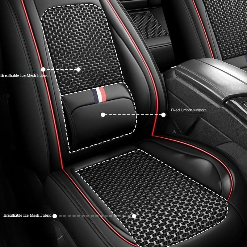 5-seater Full Set Premium Breathable Ice-Knit Car Seat Covers - Built-in Lumbar Support ,All-Season Universal Fit for Most Cars