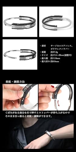 Zanipolo Tarzini Herren Armreif Manschette, Silberfarbe, Chirurgenstahl, Hypoallergen, 316L Armreif