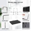 Adjustable Wide Viewing HD Mirror and Back of Head Visibility Height, 360° Angle, Foldable, 3-Way Mirror, Angle, Shatterproof, Surface,