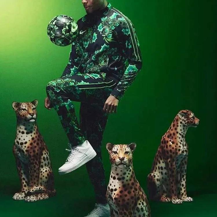 Nike Květinový vzor Celoplošný potisk Ležérní kalhoty Pánské Spodky Černá Zelená AH7887-010