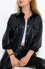 Casual Wear Stylish BLACK Women's Leather Shirt Genuine Lambskin Handmade Formal