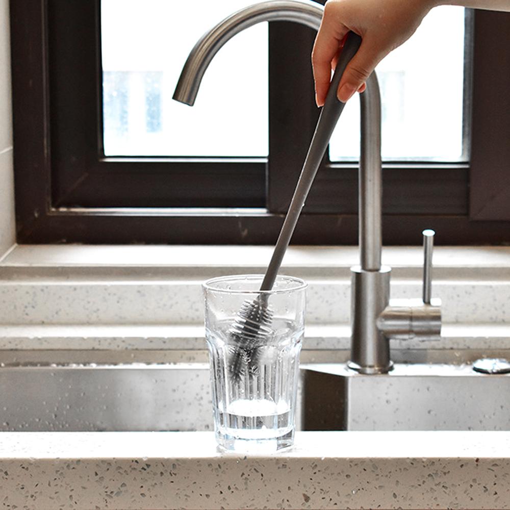 Milk Bottle Brush, Rubber  ,   Handle, Cleaning Brush for Insulated Bottles, Can