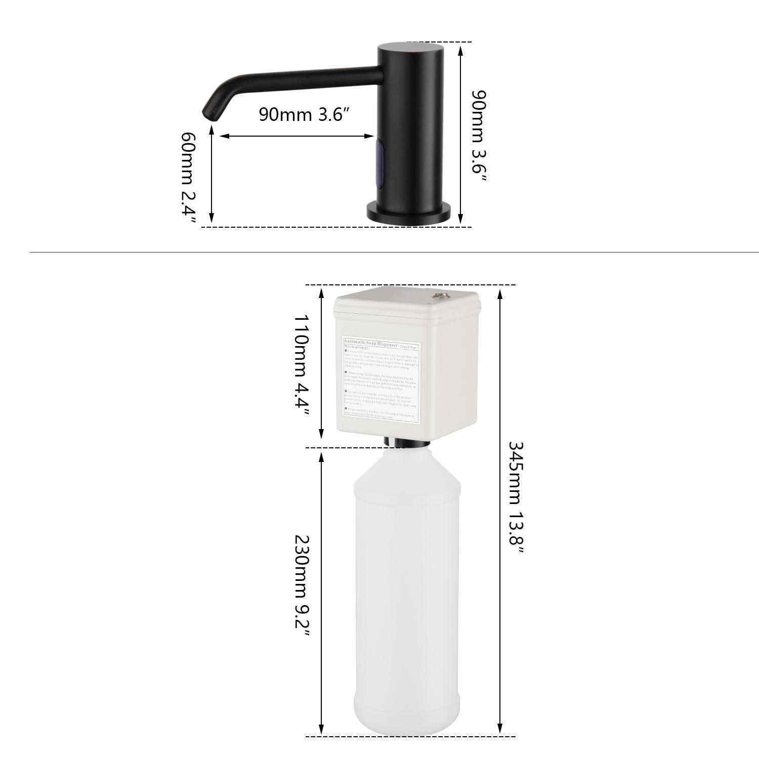 ABS 1000ml Automatic Soap Dispenser Touchless Sensor Wall-Mounted Modern Hand Sanitizer Big Shampoo Detergent Hotels чёрный