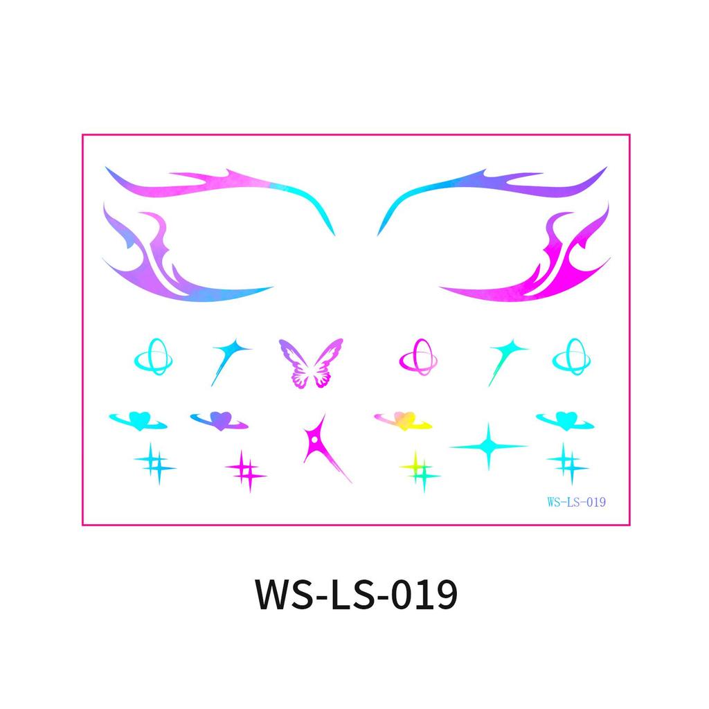European & American Cross-border Music Festival Laser Eyeliner Stickers - Waterproof & Long-lasting Disposable Tattoos
