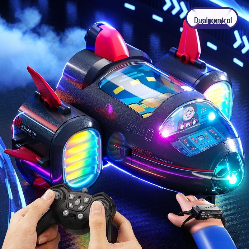 Gesture-Controlled Remote Stunt Car with Lights, Music, Spray, and 360° Drift for Kids