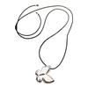 Delicate Butterfly Pendant Necklace with Black Rope Multifuntional Sweater Chain Long Rope Necklace Alloy Texture