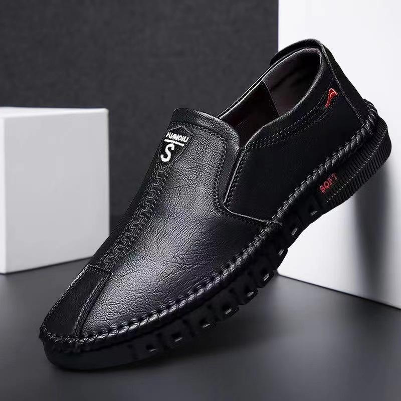 Primavera nuevos zapatos de cuero para hombre casual tacón bajo zapatos de hombre de negocios moda versátil zapatos de tendencia masculino padre