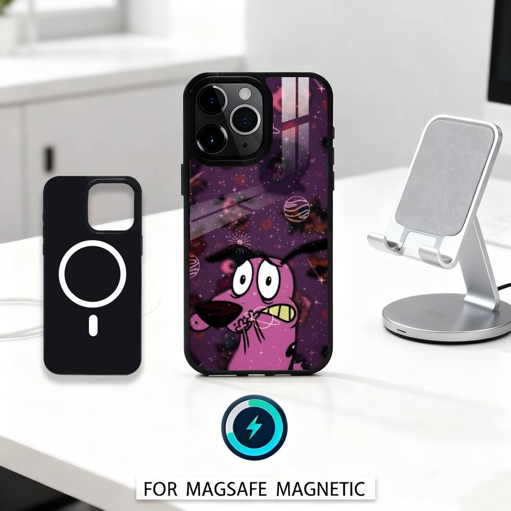 Courage The C-CowardlyS Dog Phone Case For iPhone 17,16,15,14,13,12,Pro,Max For Magsafe Magnetic Wireless Charging