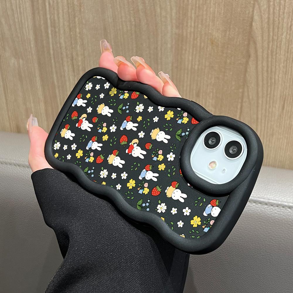 Cute Cartoon Rabbit Soft Phone Cover for Samsung Galaxy A52 A73 A12 S24 Ultra 5G S23 S22 S21 S20 FE Wave Edge Shockproof Protective Rubber Case