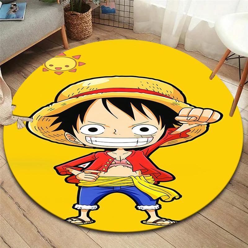 One Piece Monkey D Luffy Round Area Rug Carpet Rug For Living Room Bedroom Sofa Playroom Decor Nonslip Floor Mat