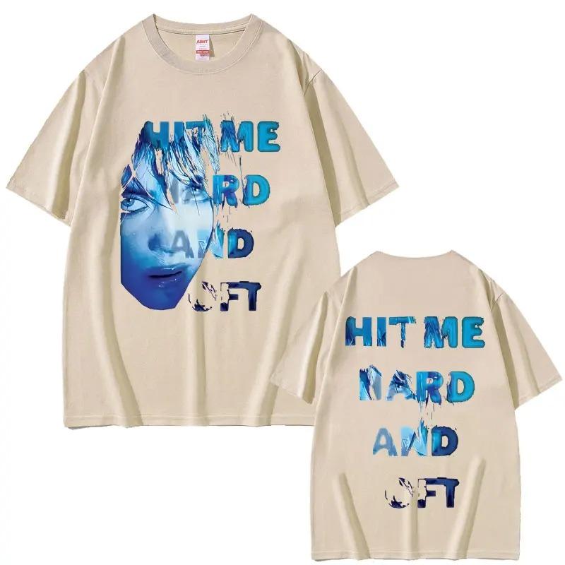 2026 Hit Me Hard and Soft Same Style Face Graphic T-shirt Men Women Fashion Pop Music T Shirts Unisex Cotton Oversized T-shirts