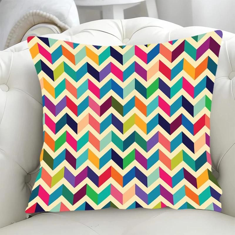 Decorative Pillowcases X Blue Geometry Covers for Bed Pillows Lounge Chairs Cushion Cover  Pillow Hugs Fall Decoration