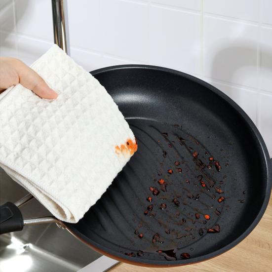 Dishwashing Rag, Double-Sided Waffle Microfiber Dish Scrubber, Stain Removing Dish Towel for Kitchen Counters Bars