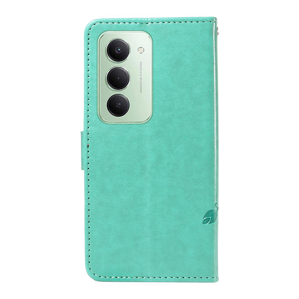 For Xiaomi Redmi 15 4G (EU) (171mm) PU Leather Cases Flower Pattern Wallet Stand Phone Cover with Strap