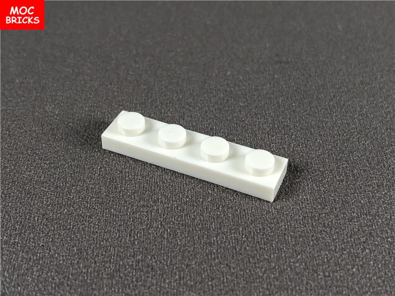 Non-Toxic 100Pcs/Lot Moc Bricks Plate 1X4 3710 Diy Assembled Particles Building Blocks Educational Figures Kids Toys