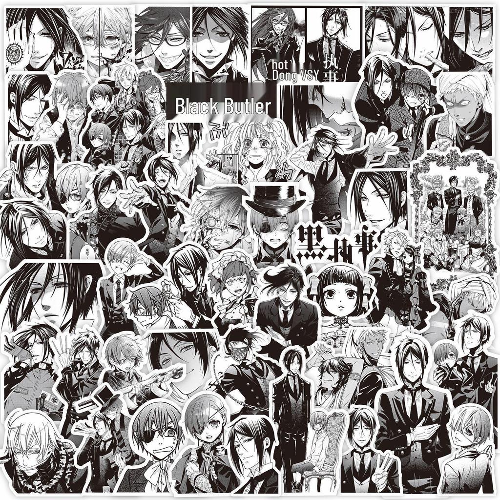 1000 Adesivi Anime in Bianco e Nero: Demon Slayer, One Piece & Altro per Decorazione Notebook