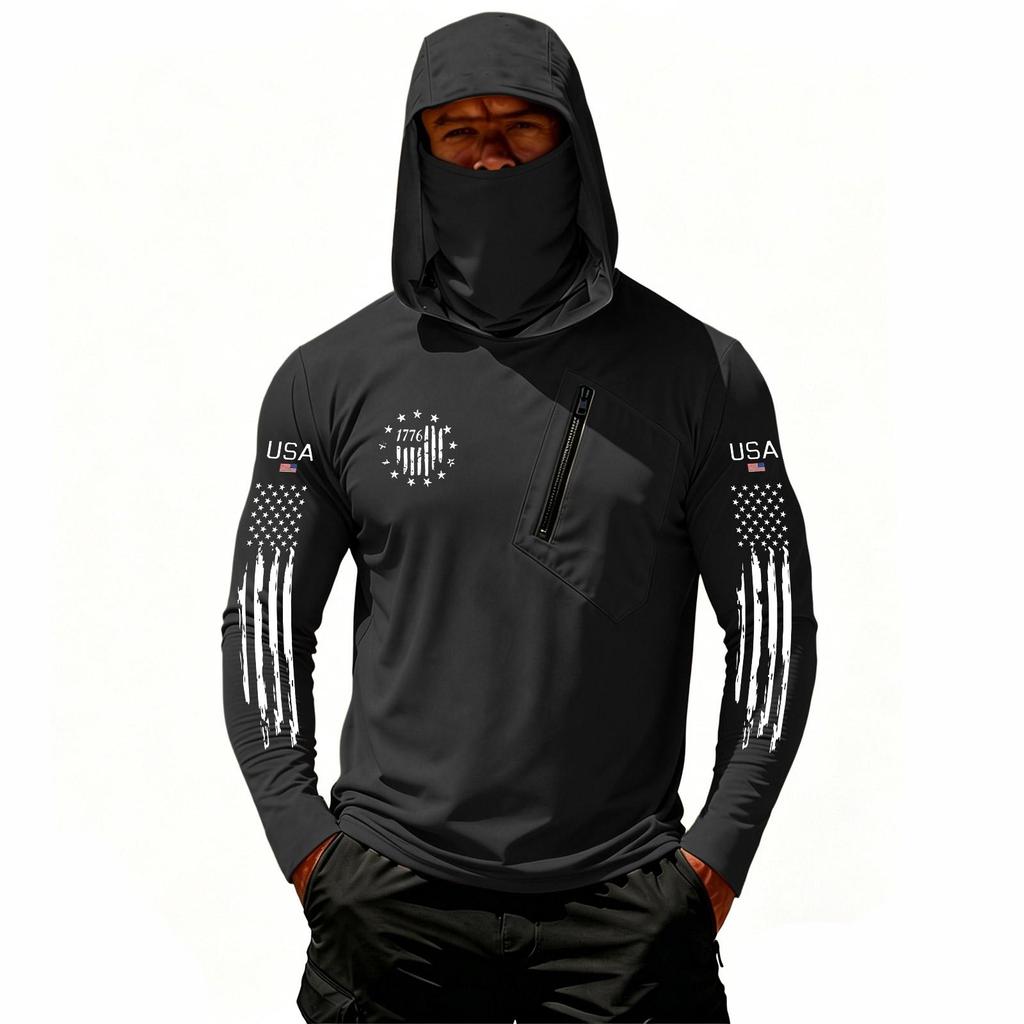 Herren Casual Kapuzen-Langarm-Sonnenschutz-Oberteil