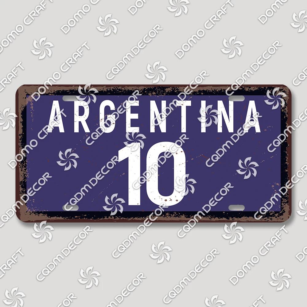 Football Club License Plate Tin Signs Retro Barcelona Milan Manchester Metal Poster Garage Bar Club Home Wall Decor