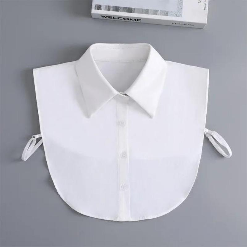 New Women White Lace Fake Collar Vintage Shirt Detachable Collar Front Tie Men Lapel Blouse Top Sweater Cotton False Collars
